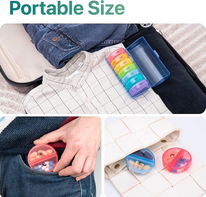 Sukuos Large Weekly Pill Organizer 2 Times a Day, Daily Pill Box 7 Day Easy to - Image 7