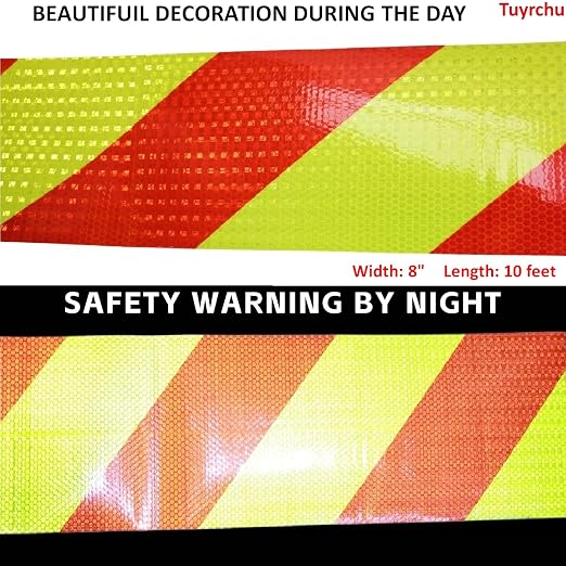 Reflective Tape Outdoor Waterproof 8 inch X 10 feet, High Visibility Hazard - Image 3