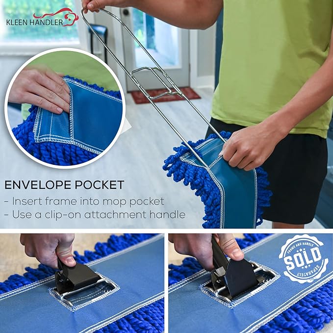 Kleen Handler 48 inch Microfiber Dust Mop | Extra Large Washable Commercial Mop - Image 6