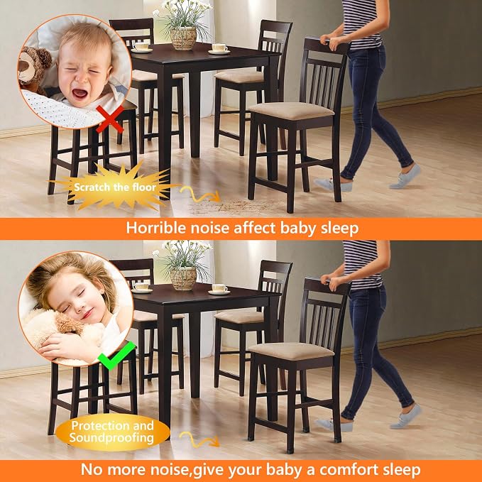 BAIPOK 36Pcs Square Chair Leg Floor Protectors, Silicone Chair Leg Protectors - Image 5