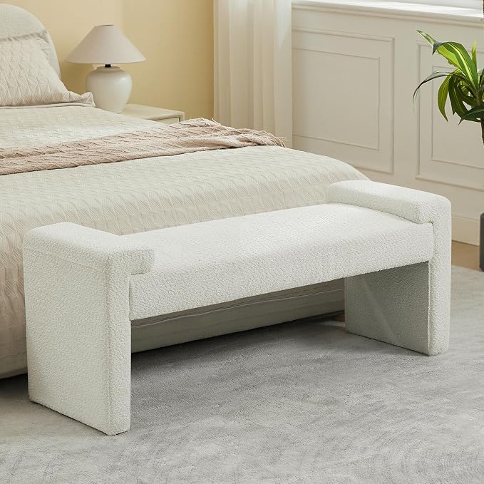 43" End of Bed Bench Upholstered Modern Bedroom Bench by WUTUTUEE
