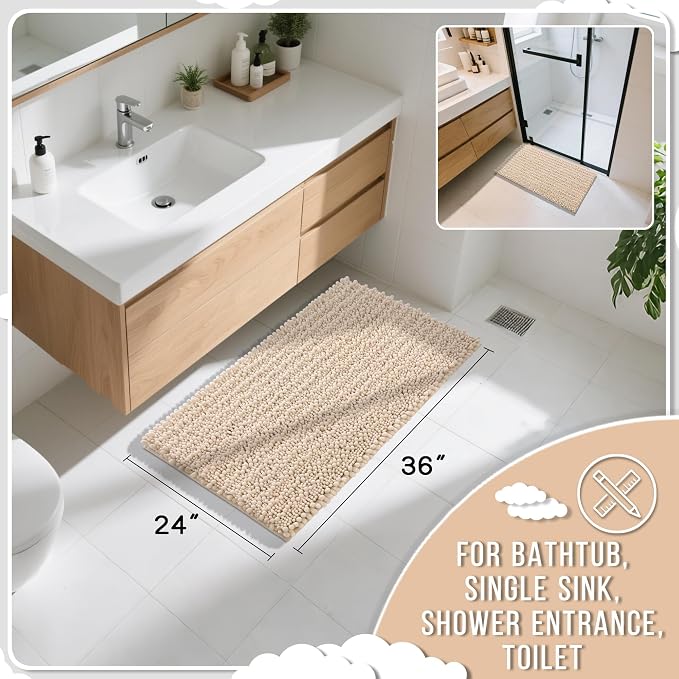 Yimobra Large Bathroom Rugs Non Slip Washable 36x24 Inch - Image 2