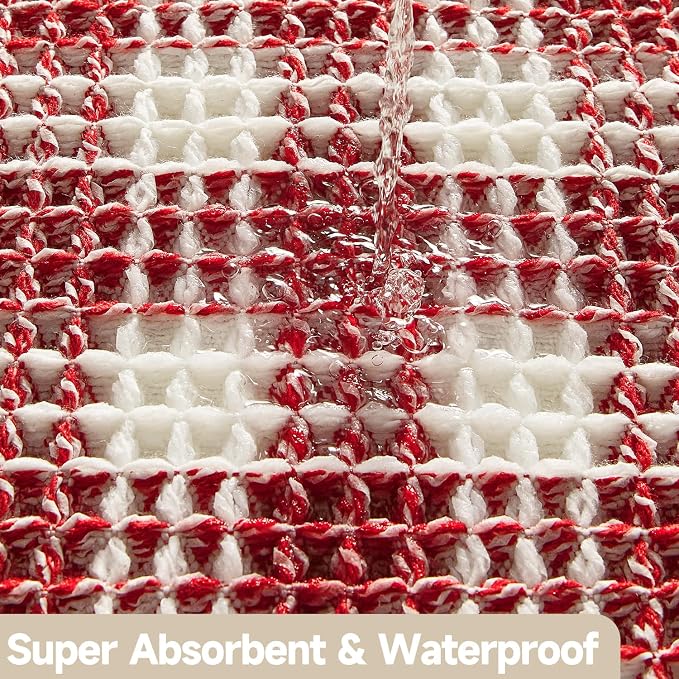 Waffle Bath Mat, Boho Christmas Bathroom Rugs Non Slip Washable Absorbent - Image 7