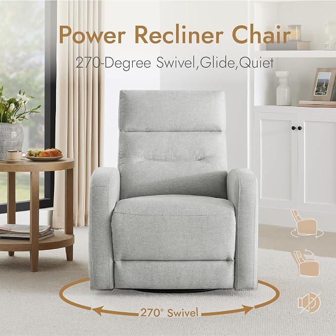 Watson & Whitely Swivel Power Recliner Glider Rocker, Small Recliner - Image 5
