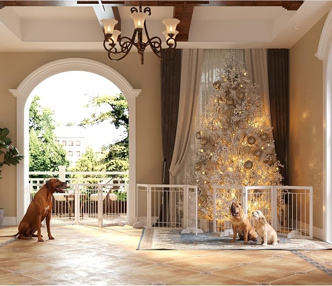 JSB 72-inch Extra Wide 28-inch Tall Dog gate, Freestanding Pet Gate - Image 3