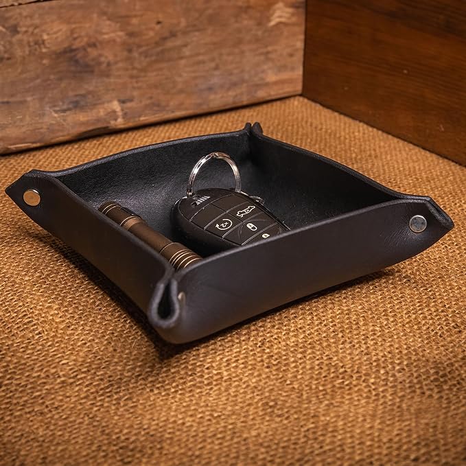 Valet Tray – Full-Grain Leather Catchall Organizer - Image 4
