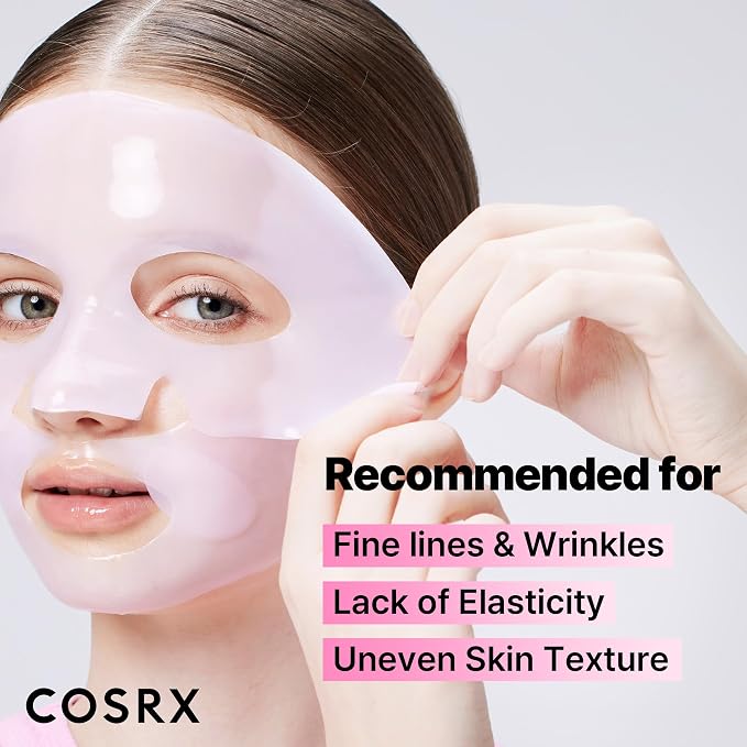 COSRX Pink Peptides Collagen Lifting Glow Hydrogel Face Masks Skincare 3 EA - Image 5