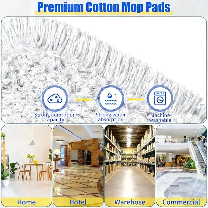 24" Commercial Dust Mop for Floor Cleaning, Heavy Duty Large Industrial Floor - Image 5