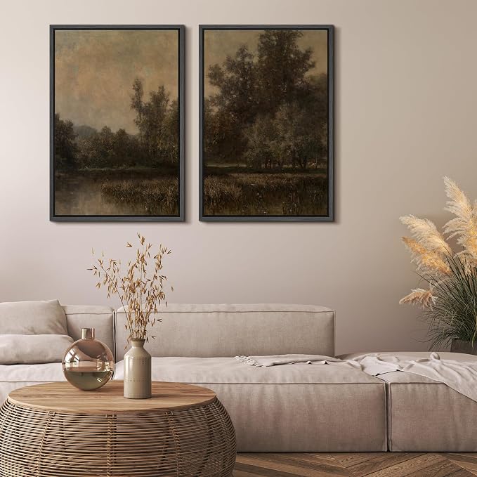 MUDECOR Framed Canvas Print Wall Art Wildflower Meadow Romantic Impressionist - Image 5
