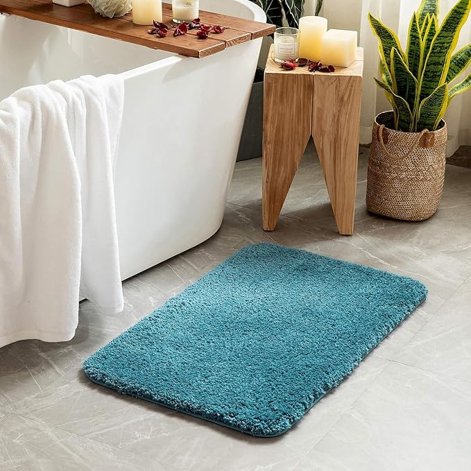 MIULEE Teal Bathroom Rugs Non Slip Bath Mat 24'' x 40'' Shaggy Soft Bath Rug - Image 6