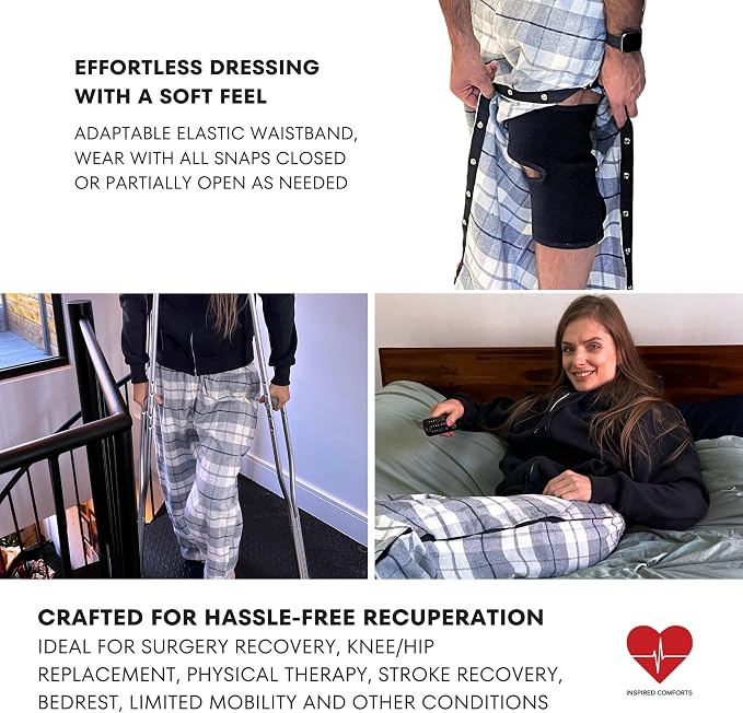 Inspired Comforts Unisex Tearaway Post Surgery Recovery Pajama Pants - Image 3