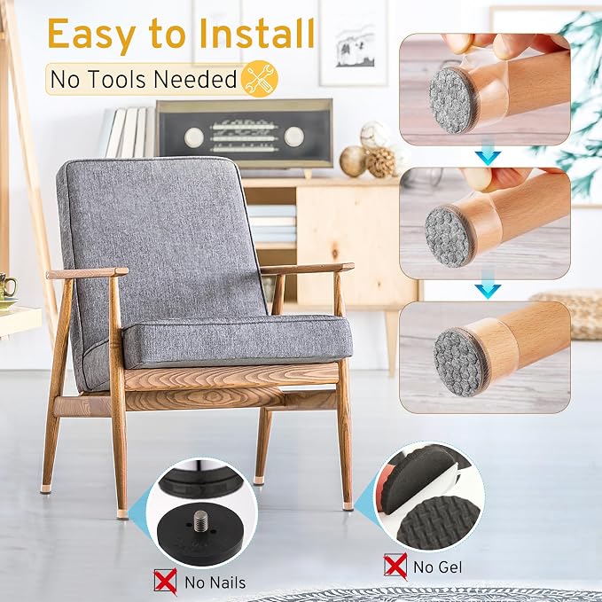 24PCS Extra Small Chair Leg Floor Protectors, Furniture Sliders, Chair Leg - Image 5