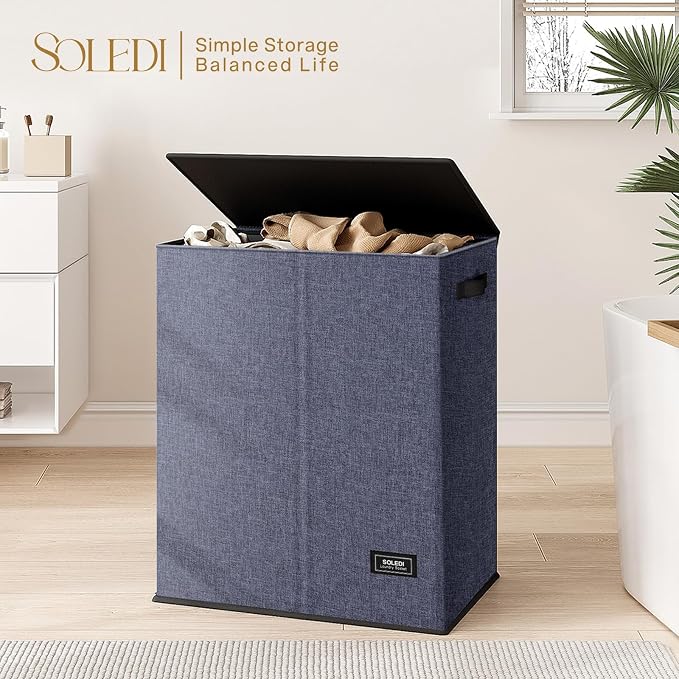 SOLEDI Large Double Laundry Hamper - Field & Grace