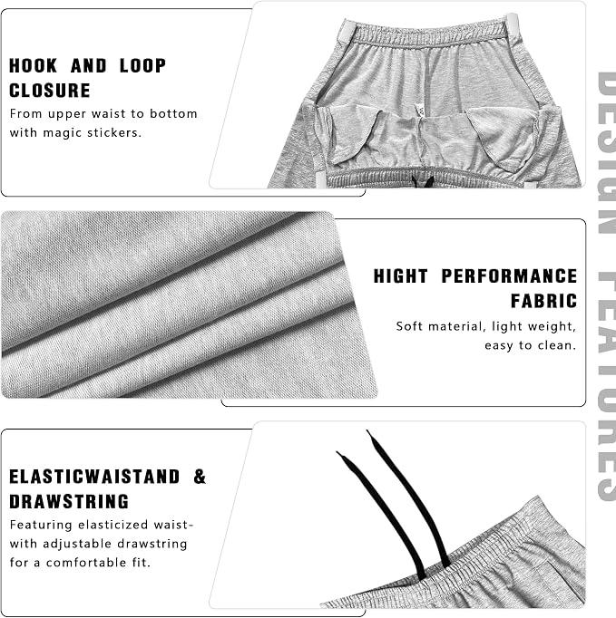 Men's Tearaway Pants for Post Surgery 2 Side Velcro Breakaway Open Bottom - Image 3