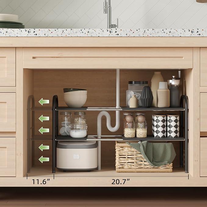 NETEL Under Sink Organizers and Storage, 2 Tier Expandable Under Cabinet - Image 3