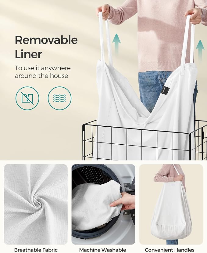 SONGMICS Laundry Hamper, 29 Gal. Laundry Basket, Collapsible Clothes Hamper - Field & Grace