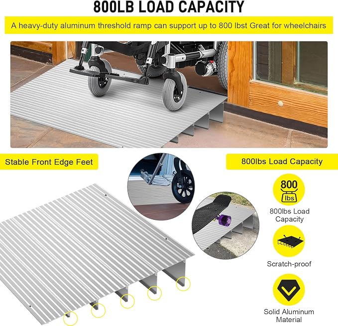 Door Threshold Ramp 5" Rise Door Ramp Aluminum Entry Ramp or Doorways Rated 800 - Image 4