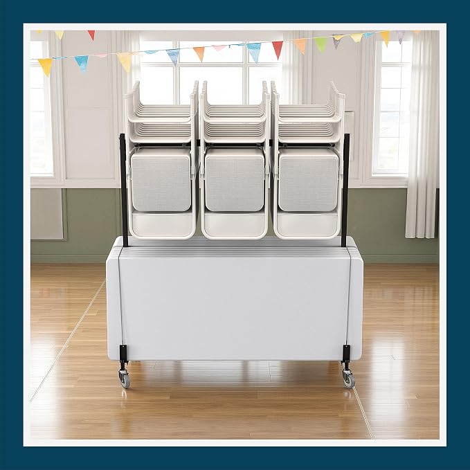 OEF Furnishings OEF42 Series Folding Table & Chair Cart, Heavy Duty Industrial - Image 10