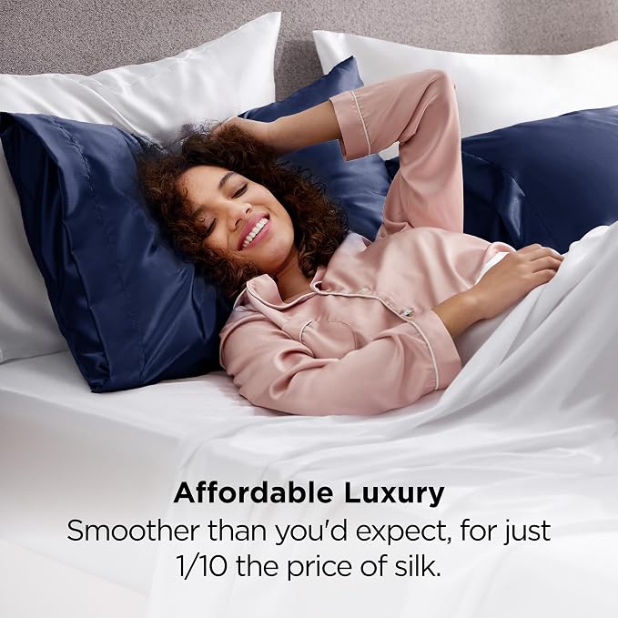 Bedsure Satin Pillowcases, Similar to Silk Pillow Cases Queen Size Set of 2 - Field & Grace