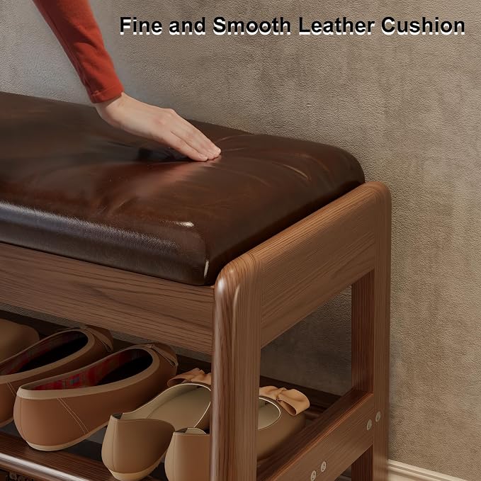 AQIMUELE Shoe Rack Bench, 2 Tiers Shoe Bench - Image 4