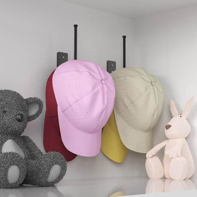 6 Pack Hat Racks for Baseball Caps, Stainless Steel Hat Organizer for Baseball - Image 2