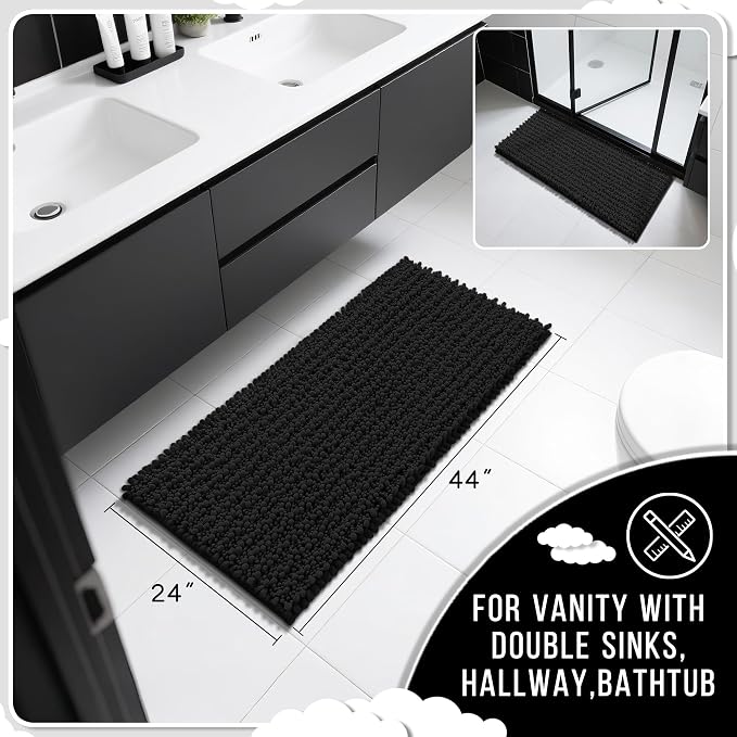 Yimobra Long Bathroom Rugs Non Slip Washable 44x24 Inch - Field & Grace