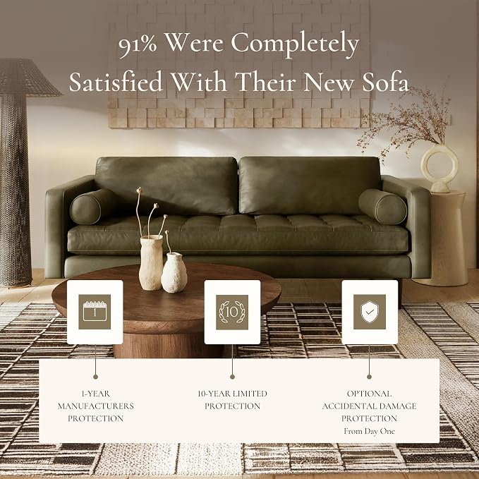 Poly & BARK Napa 88.5" Leather Sofa – Full-Grain Italian-Tanned Aniline Leather - Image 7