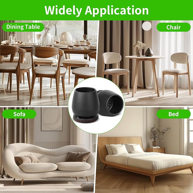 16PCS Small Chair Leg Floor Protectors, Metal Chair Leg Caps Covers Silicone - Image 7