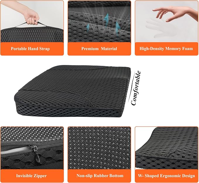 kingphenix Premium Car Seat Cushion, Memory Foam Driver Seat Cushion to Improve - Image 5