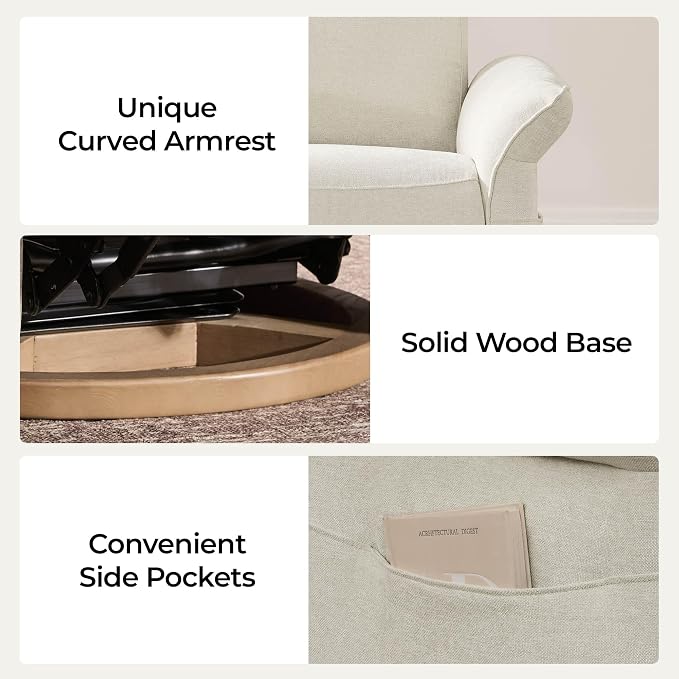 CHITA Power Recliner Chair, Electric Triple-Motor Swivel Glider Nursery Rocking - Image 9