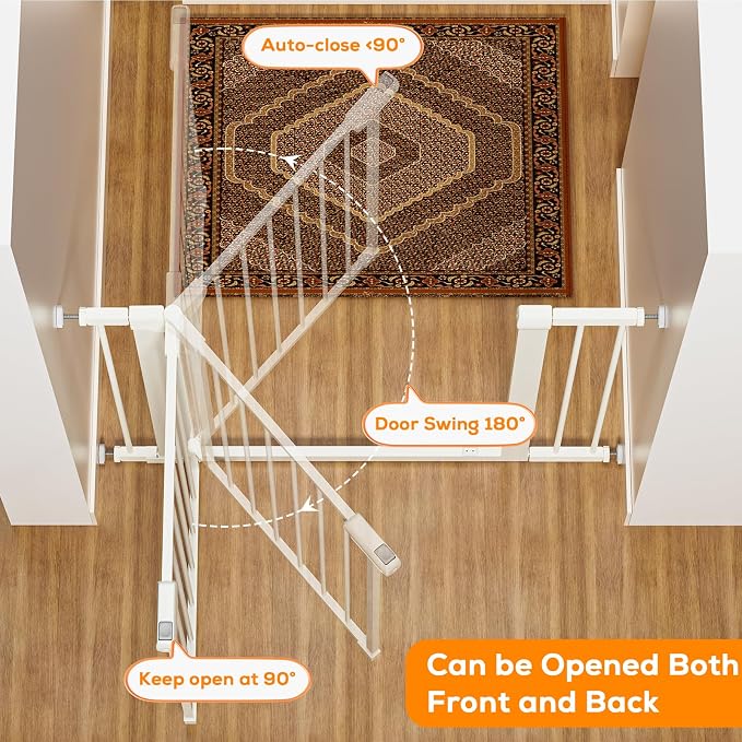 29.5-59.8" Baby Gate for Stairs, Baby Safety Essentials, Auto Close Gate for - Image 5