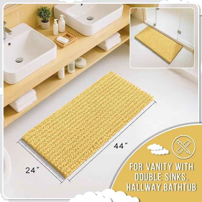 Yimobra Long Bathroom Rugs Non Slip Washable 44x24 Inch