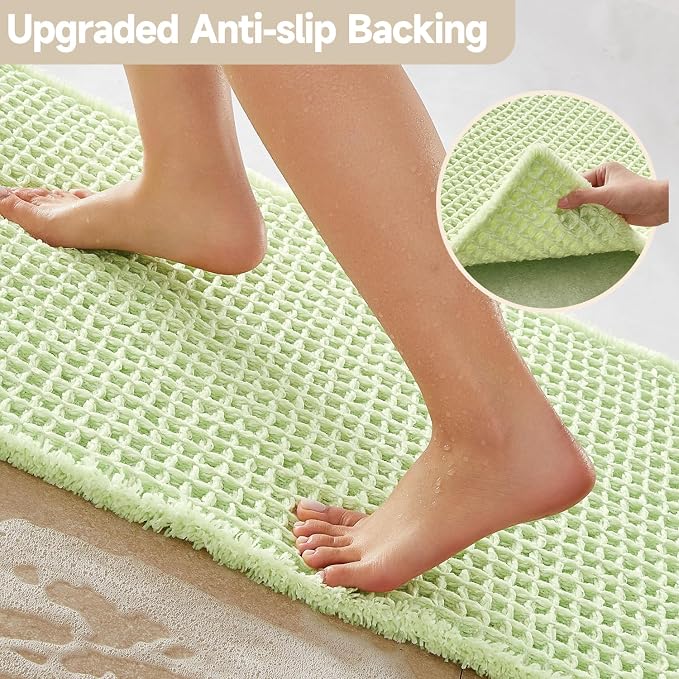 Waffle Bath Mat, Boho Bathroom Rugs Non Slip Washable Super Absorbent Quick Dry - Image 4