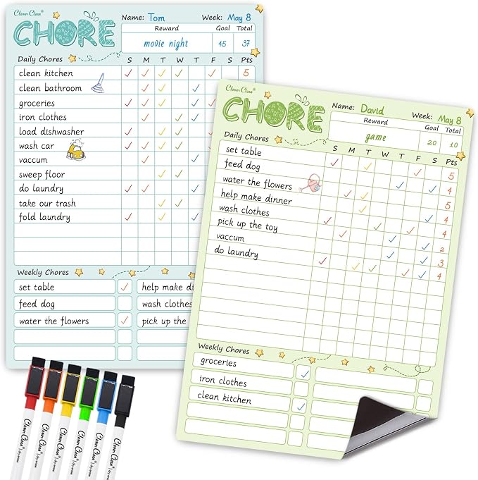 Magnetic Dry Erase Chore Chart - Field & Grace