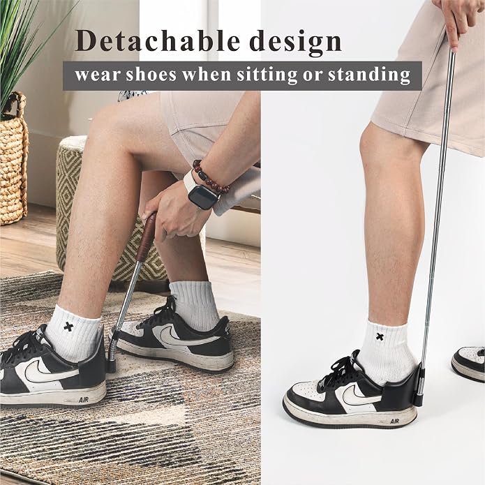Shoe Horn Long Handle for Seniors-10-31 Telescopic Shoehorns For Men Pregnant - Image 4