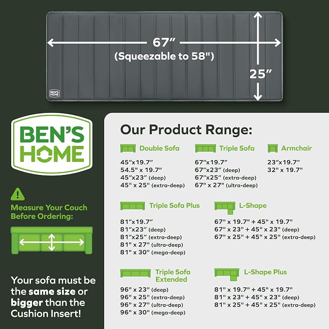 BEN'SHOME Heavy Duty Couch Cushion Support Board – Instantly Repair Sagging - Image 2