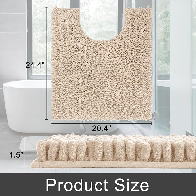 Yimobra Toilet Rug U Shaped Washable 24x20 Inch - Image 2