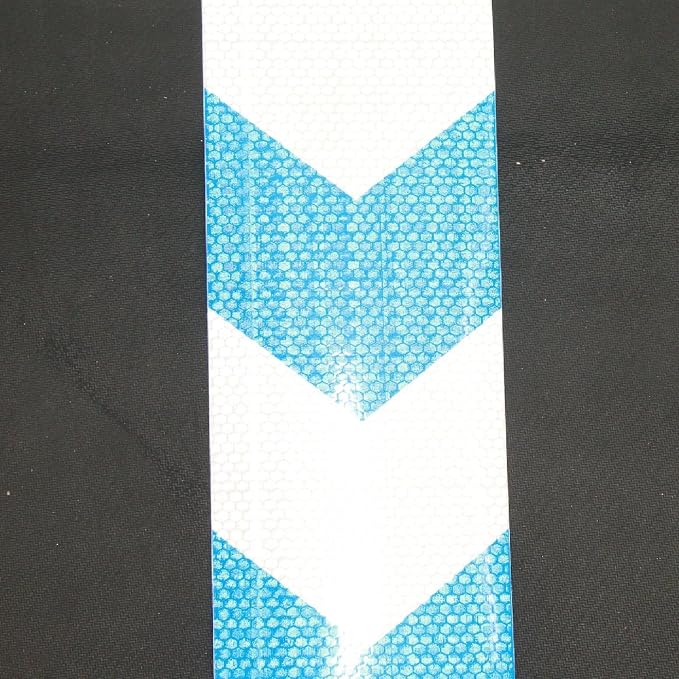 Blue and White Reflective Tape Outdoor Waterproof 8 inch X 66 feet, High - Image 3