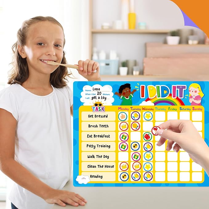 Magnetic Reward Chart, Dry Erase Task Board-One Chart & 72 Magnetic Reward - Image 7