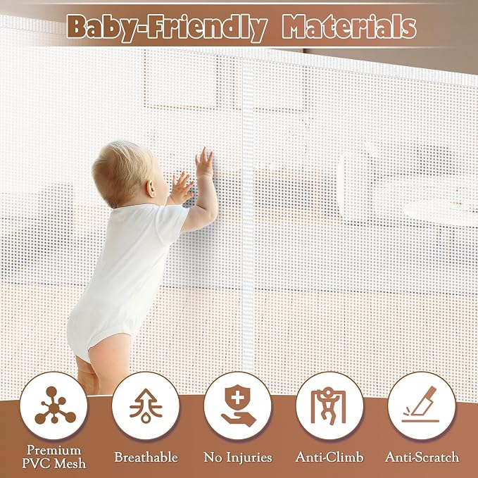 160" Retractable Baby Gate Extra Wide, Mesh Gate Long Child Gate Pet Gate - Image 7