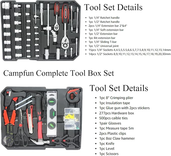 Campfun 899-Piece Household Tool Set - Image 6