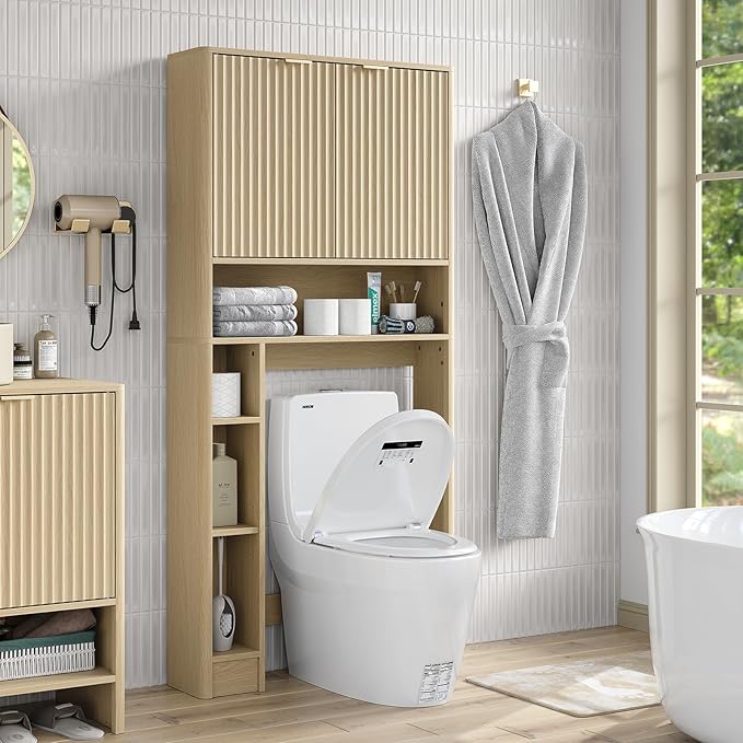 Furnideco 31''W Over Toilet Storage Cabinet Modern Above Toilet Shelf Cabinet by FurnidecoFurniture