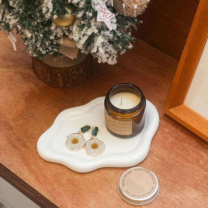 Ceramic Jewelry Tray Trinket Dish, Decorative Cloud Vanity Key Tray - Image 6