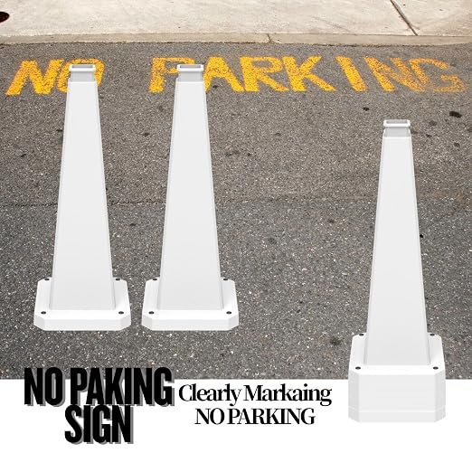 BESEA 3 Pack 28" Bright White Traffic Safety Cones - Image 4
