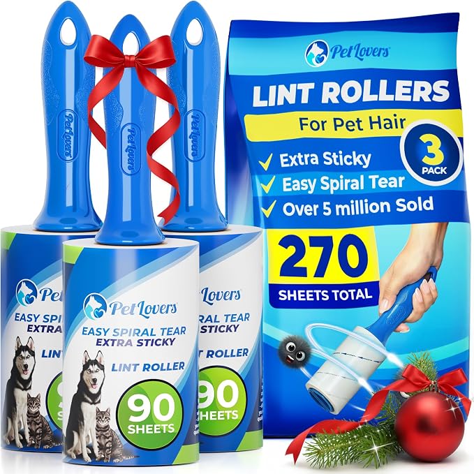PetLovers Extra Sticky Lint Roller Value Set 270 Sheets by PetLovers