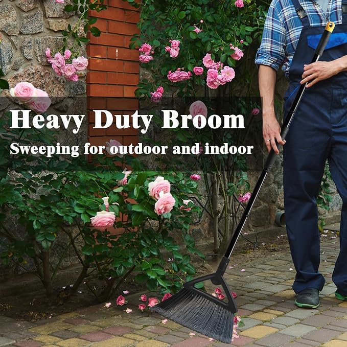 Heavy Duty Broom Outdoor and Indoor, 2 Pack Commercial Angle Brooms - Image 8