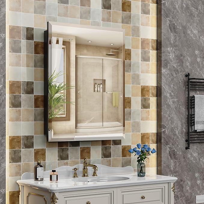 20 x 26 Inch Medicine Cabinet for Bathroom Wall Mounted, Recessed - Image 5