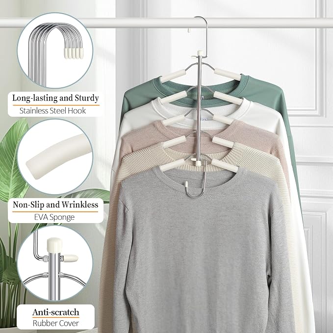 Clothes Hangers Space Saving Shirt Organizer, Non Slip Multi Shirt Hangers - Image 6
