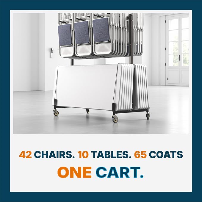 OEF Furnishings OEF42 Series Folding Table & Chair Cart, Heavy Duty Industrial - Image 5