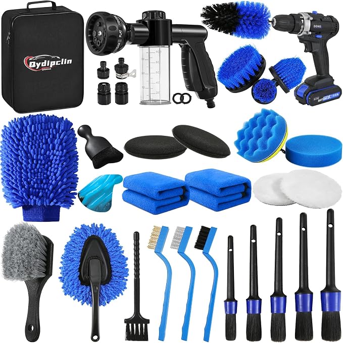 35Pcs Car Detailing Kit, Car Detailing Brush Set, Car Wash Cleaning Kit - Field & Grace